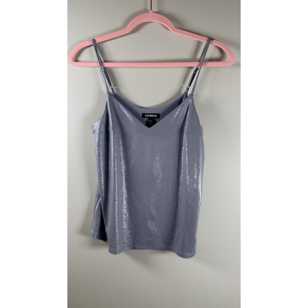 Express Silver Solid Camisole Cami Tank Women’s XS Adjustable Straps